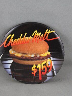 Vintage McDonalds Pin - Cheddar Melt 1.59 - Celluloid Pin